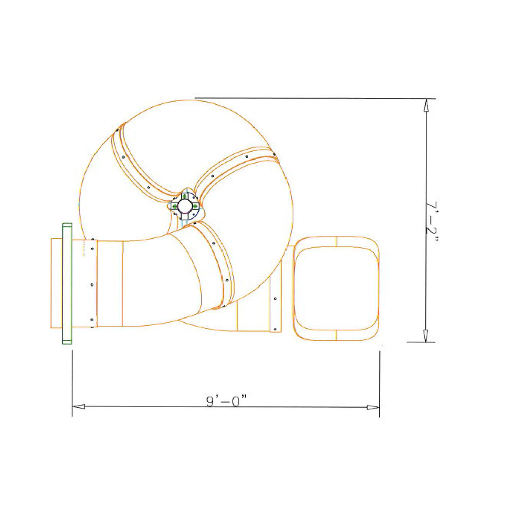 7' Spiral Tube Slide - Drawing