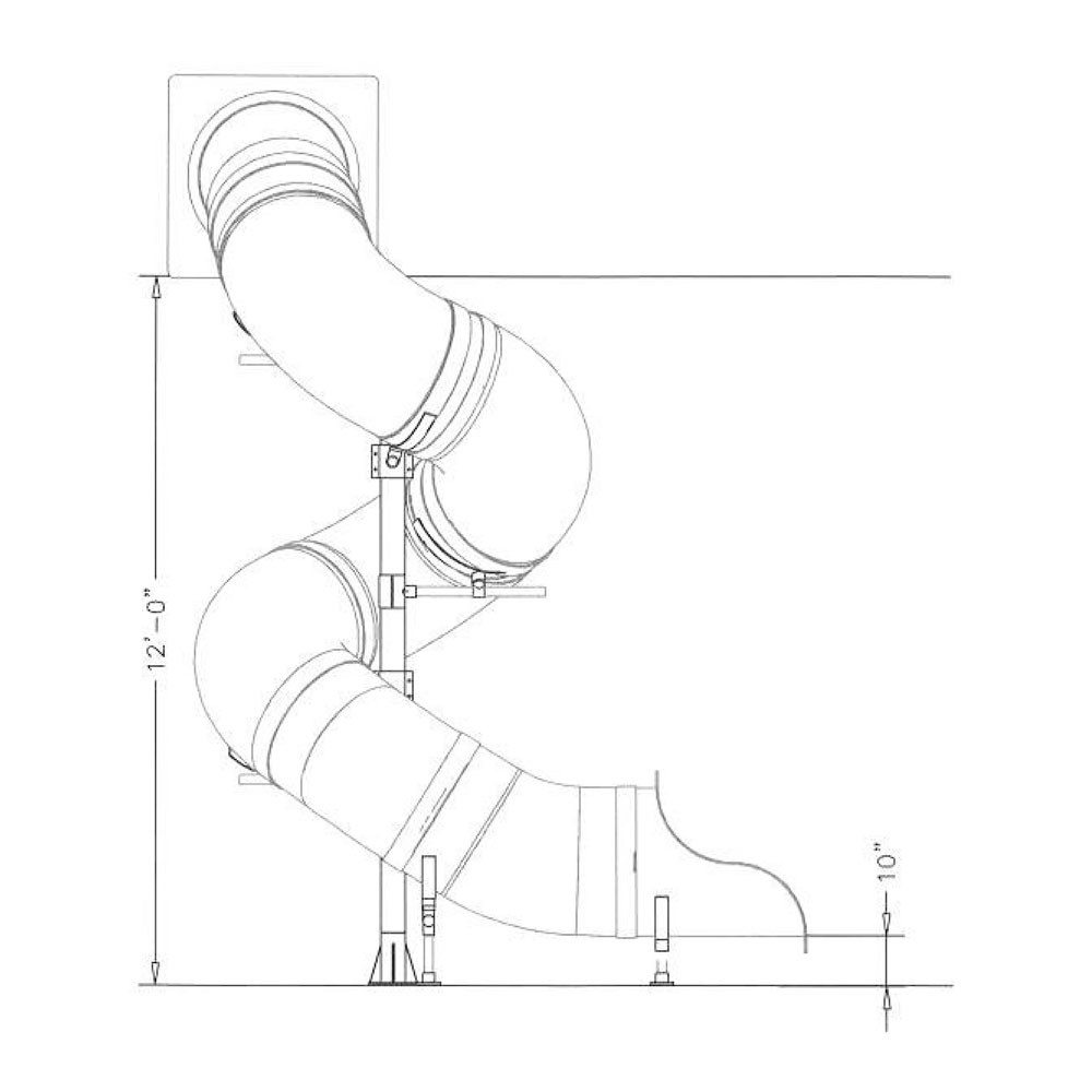 12' Spiral Tube Slide - Drawing