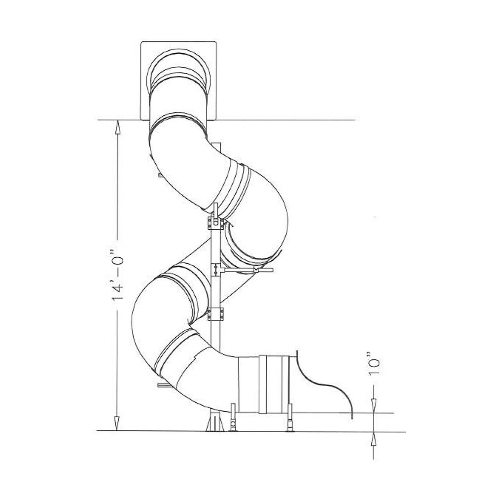 14' Spiral Tube Slide - Drawing
