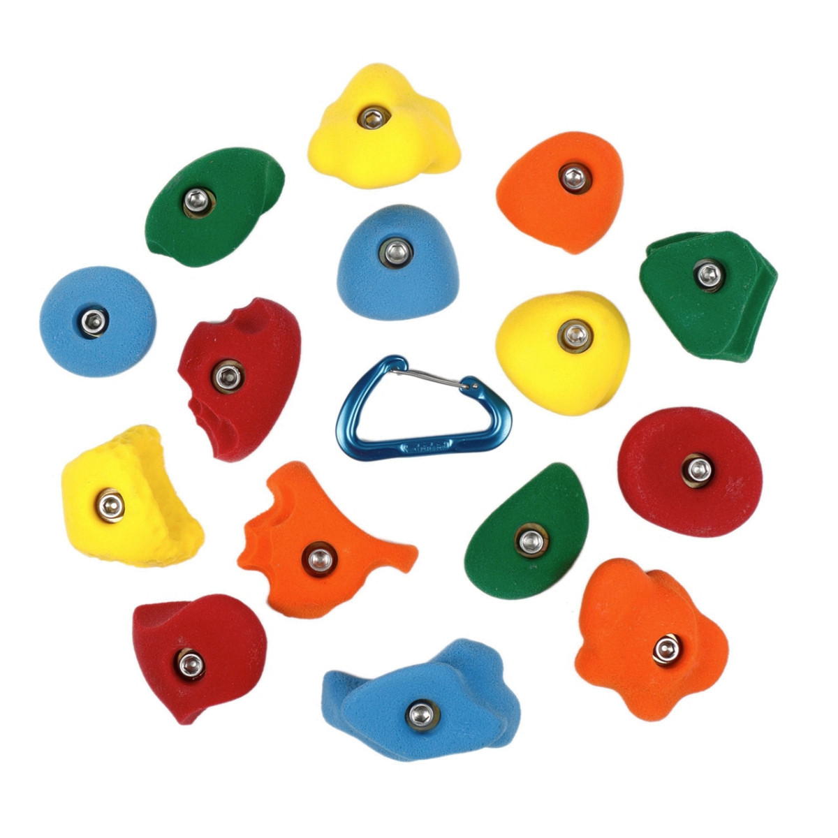 Atomik Climbing Holds - Bolt-Ons (Set of 15) - Mixed Bright Colors