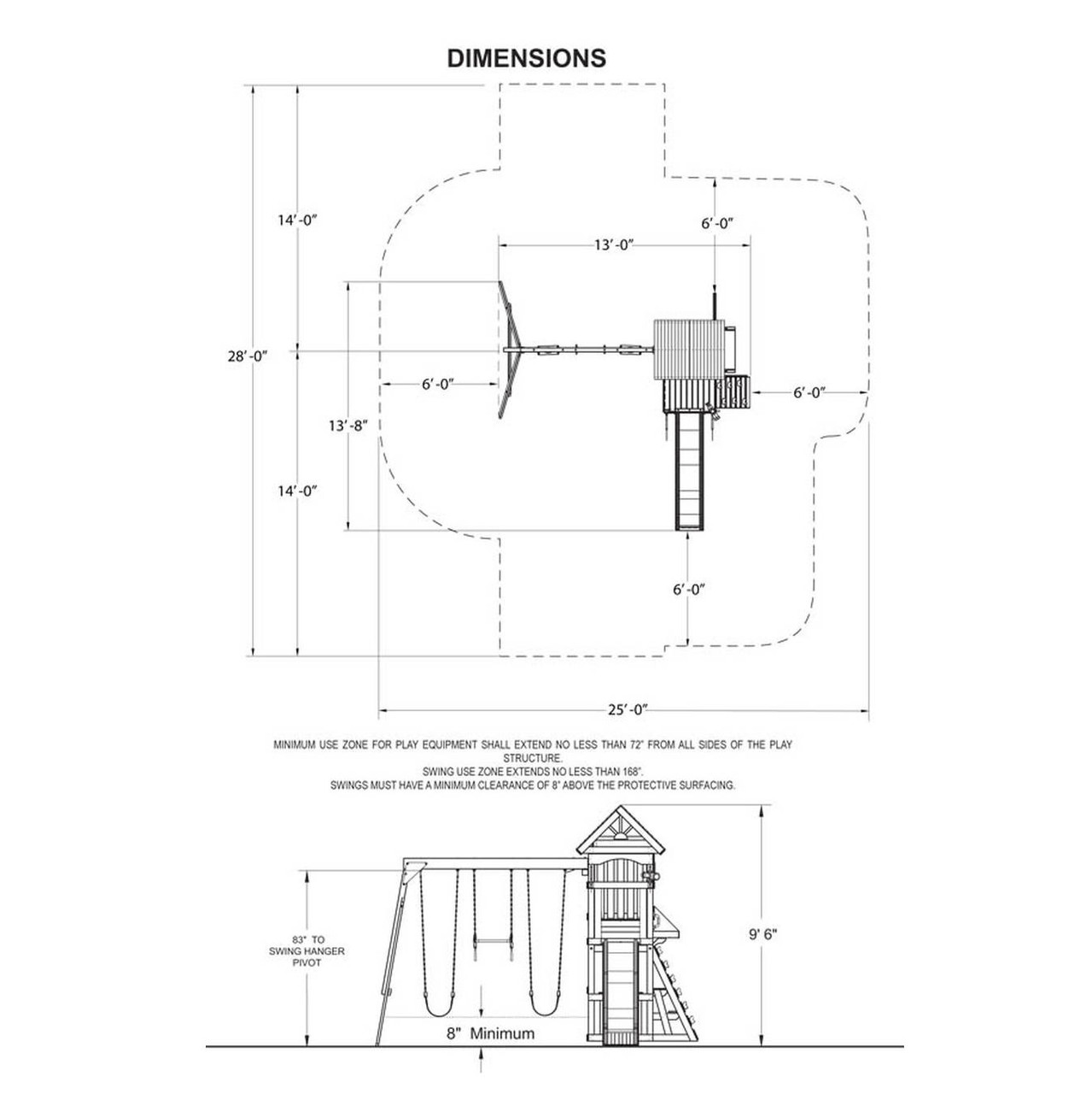 jamboree fort play swing set