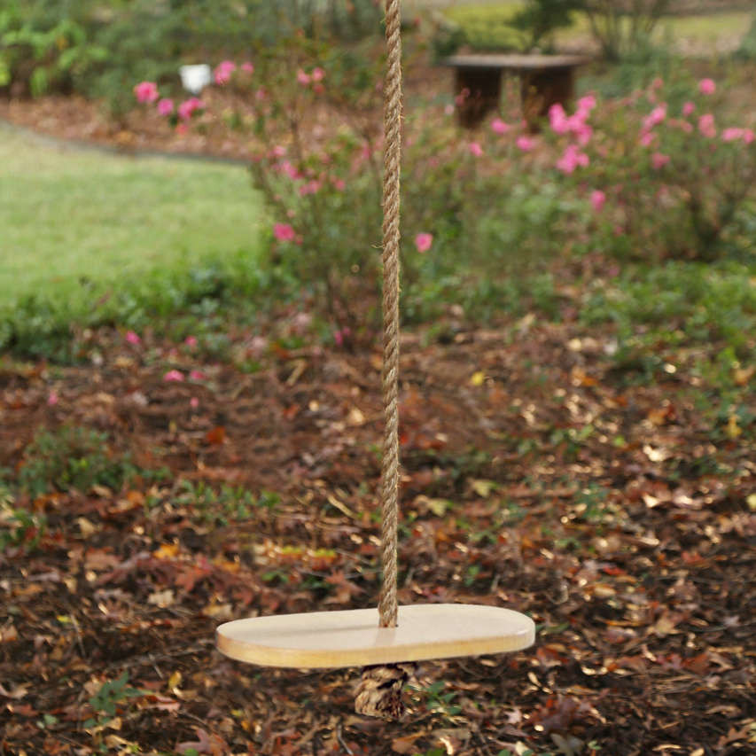 Classic Disc Hard Maple Wooden Swing with Rope (39-CDSW)
