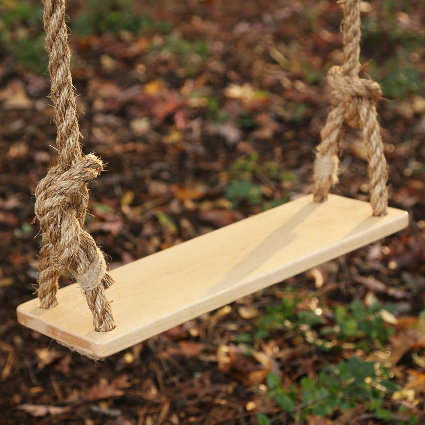 Classic Hard Maple Wooden Swing with Rope (39-CLASW)