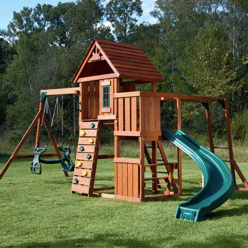 cedarbrook wooden swing set