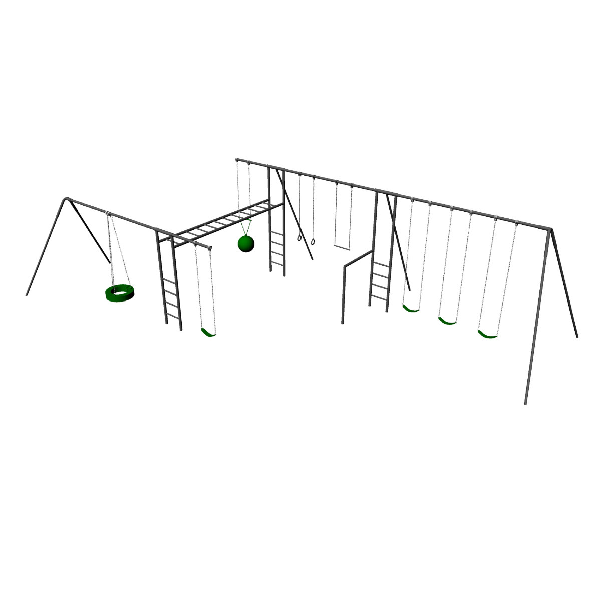 10 ft Metal Super Swing Set (CP-SS52)