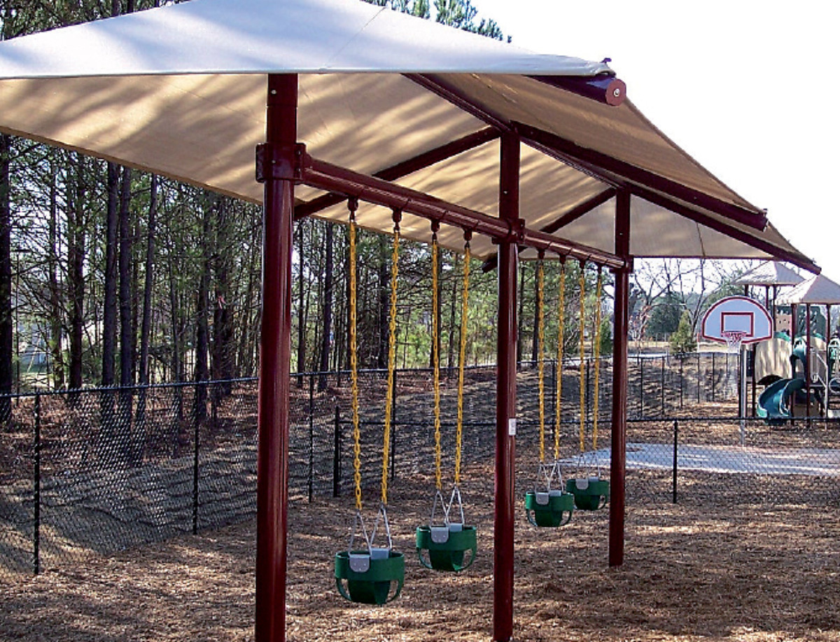 Single Post Swing Set Frame with Shade