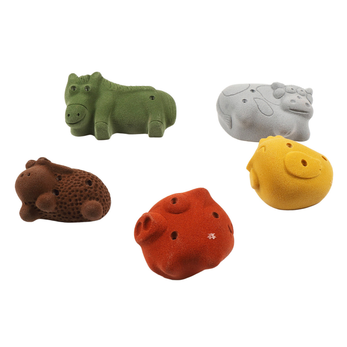 Farm Animal Climbing Holds - Screw-ons - Mixed Earth Tone Colors
