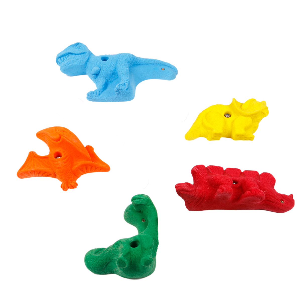 XL Dinosaur Climbing Holds - Bolt-ons - Assorted Primary Colors