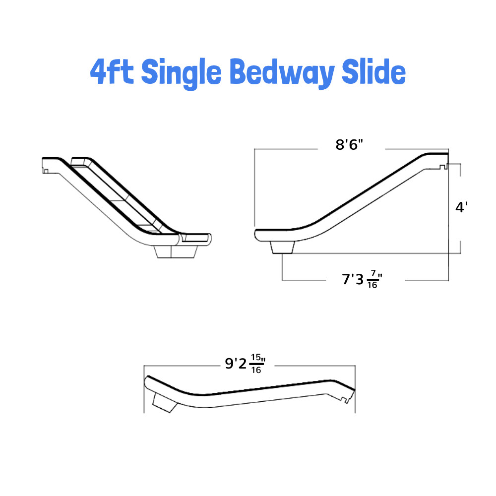 4' Commercial Single Bedway Playground Slide 
