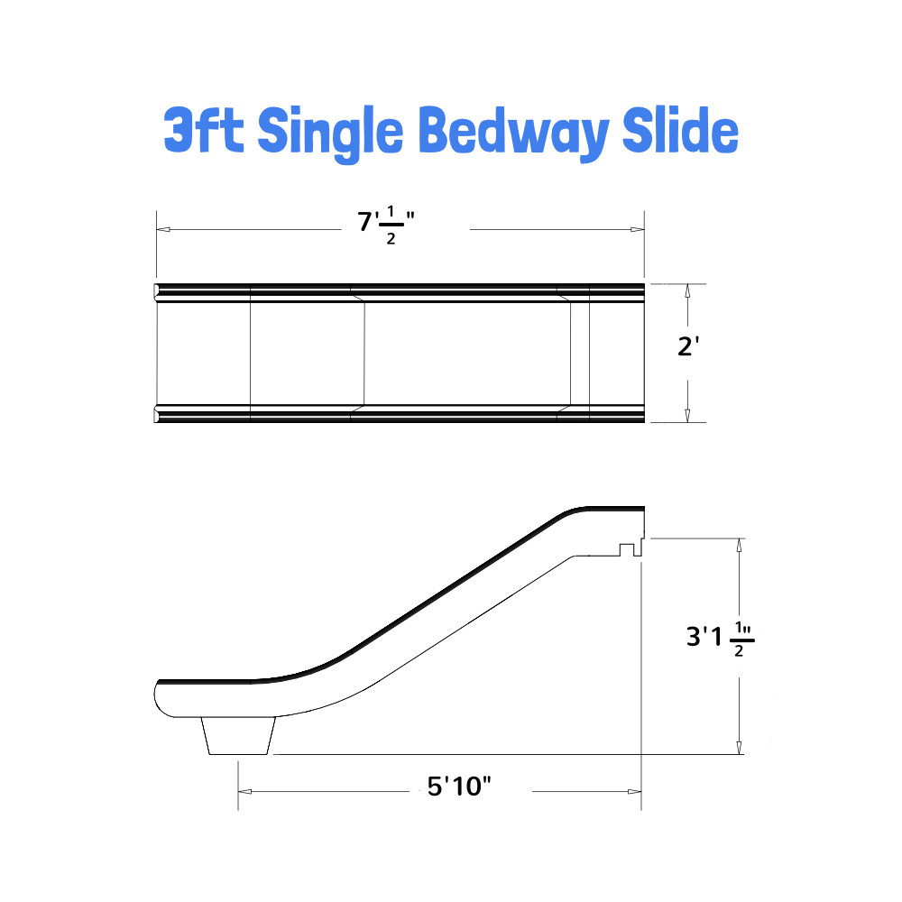3' Commercial Single Bedway Playground Slide 