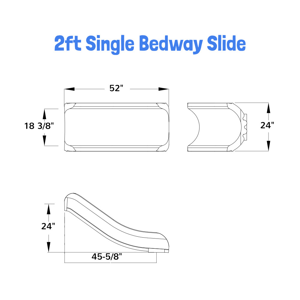 2' Commercial Single Bedway Playground Slide 