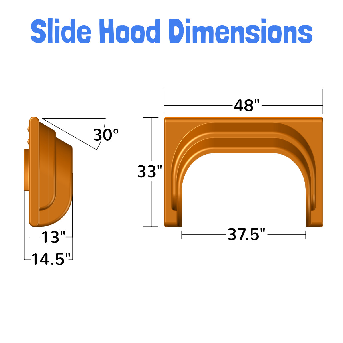 48" Commercial Triple Rail Playground Slide Hood (TRS-HOOD48)