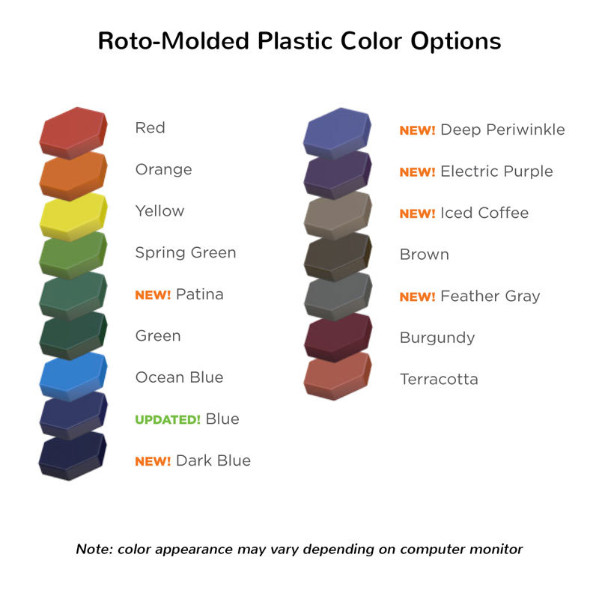 Roto-Molded Plastic Color Options