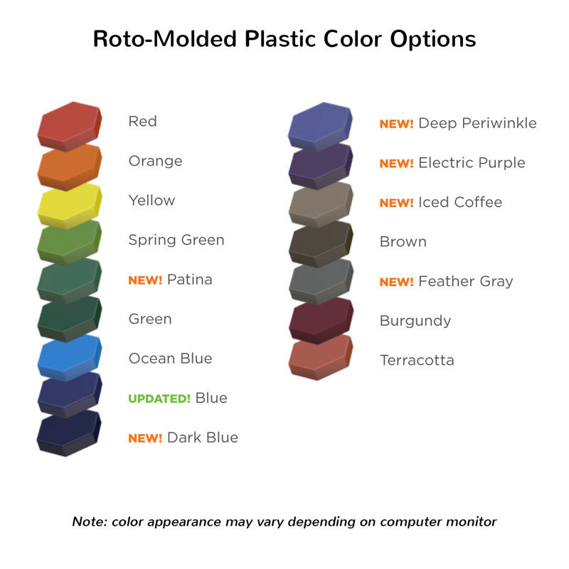 Rotomolded Plastic color options