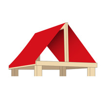Single color structure roof illustration - Red