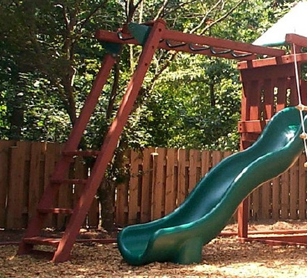 swing set with monkey bars and slide