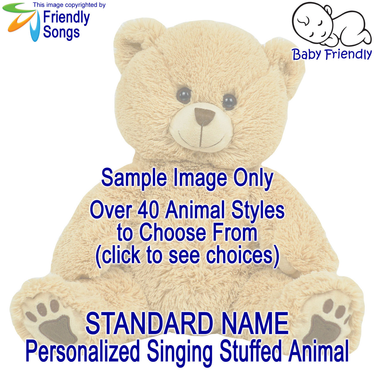 STANDARD NAME - Personalized Singing Stuffed Animal Plush Toys - Kid Music  Personalized Music & Gifts