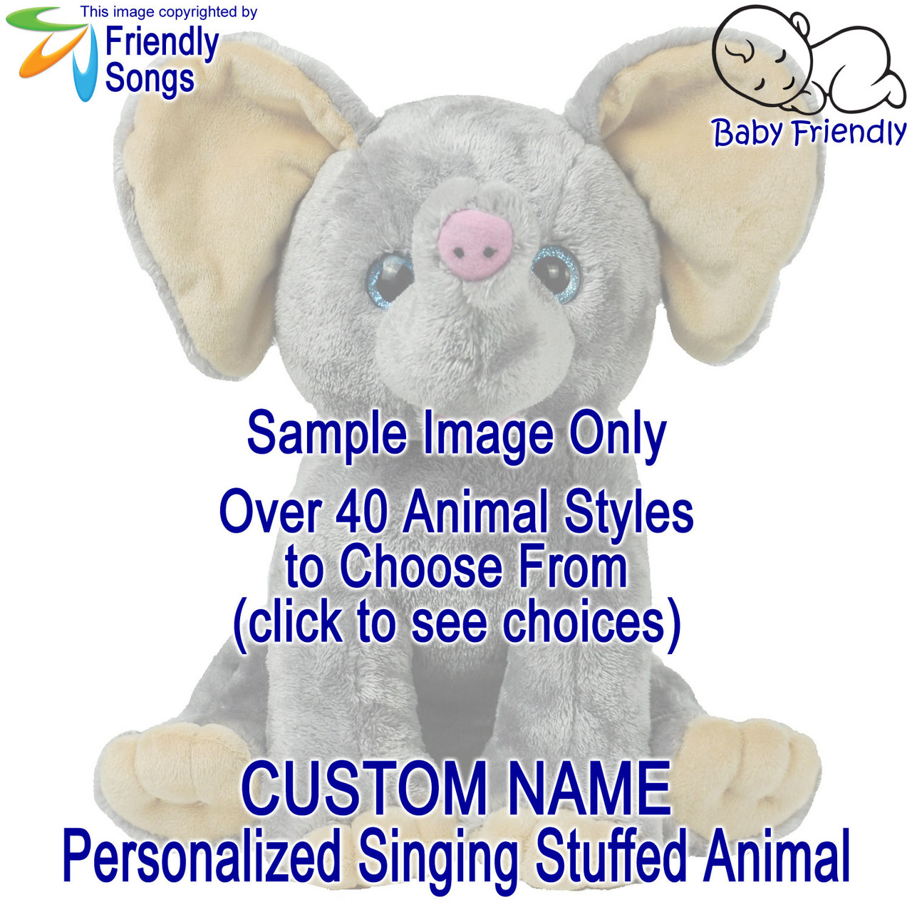 Personalized singing store stuffed animals