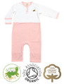 Pink Stripe & White Baby Girls All-in-one Pyjamas