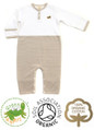 Toffee Stripe & White Unisex Baby All-in-one Pyjamas