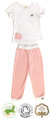 Short Sleeve Baby Girls Pyjamas Pink Stripe & White