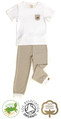 Short Sleeve Baby Boys Unisex Pyjamas Toffee Stripe & White