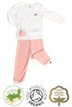 Long Sleeve Baby Girls Pyjamas Pink Stripe & White