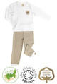 Boys Unisex Long Sleeve Pyjamas Toffee Stripe & White
