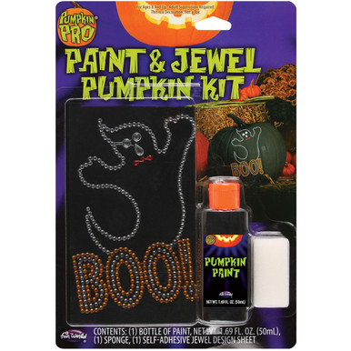 Boo! Paint & Jewel Pumpkin Kit #94663PDQ - House of Holiday