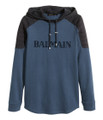 Balmain For H&M Hoodie With Printed Text - Dark Blue #24-4734