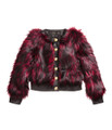Balmain For H&M Leather & Faux Fur Jacket - Black/Red #29-8842