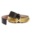 Balmain For H&M Metal Decorated Leather Belt - Black/Gold Colored #29-8234