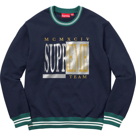 navy blue supreme crewneck