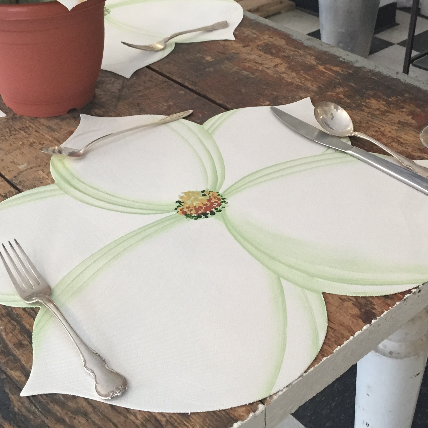 Handpainted Placemats Flower Placemats Carole Shiber/Art Table Garden