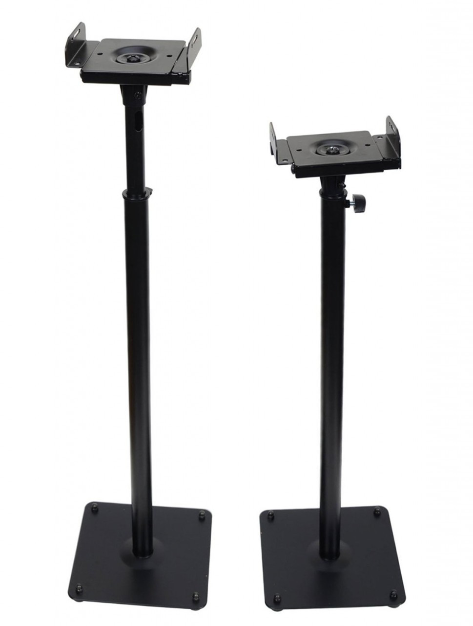 2 Universal Side Clamping Top Plate Speaker Stands Black MS07B 