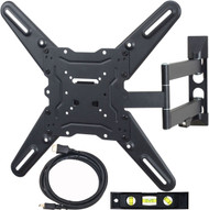 VideoSecu ML531BE TV Wall Mount for most 27-55 LED LCD Plasma Flat Screen Monitor up to 88lbs VESA 400x400 with 20 inch Extension Arm, HDMI Cable Bubble Level WP5