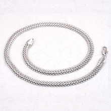 Silver Snake Braid Necklace