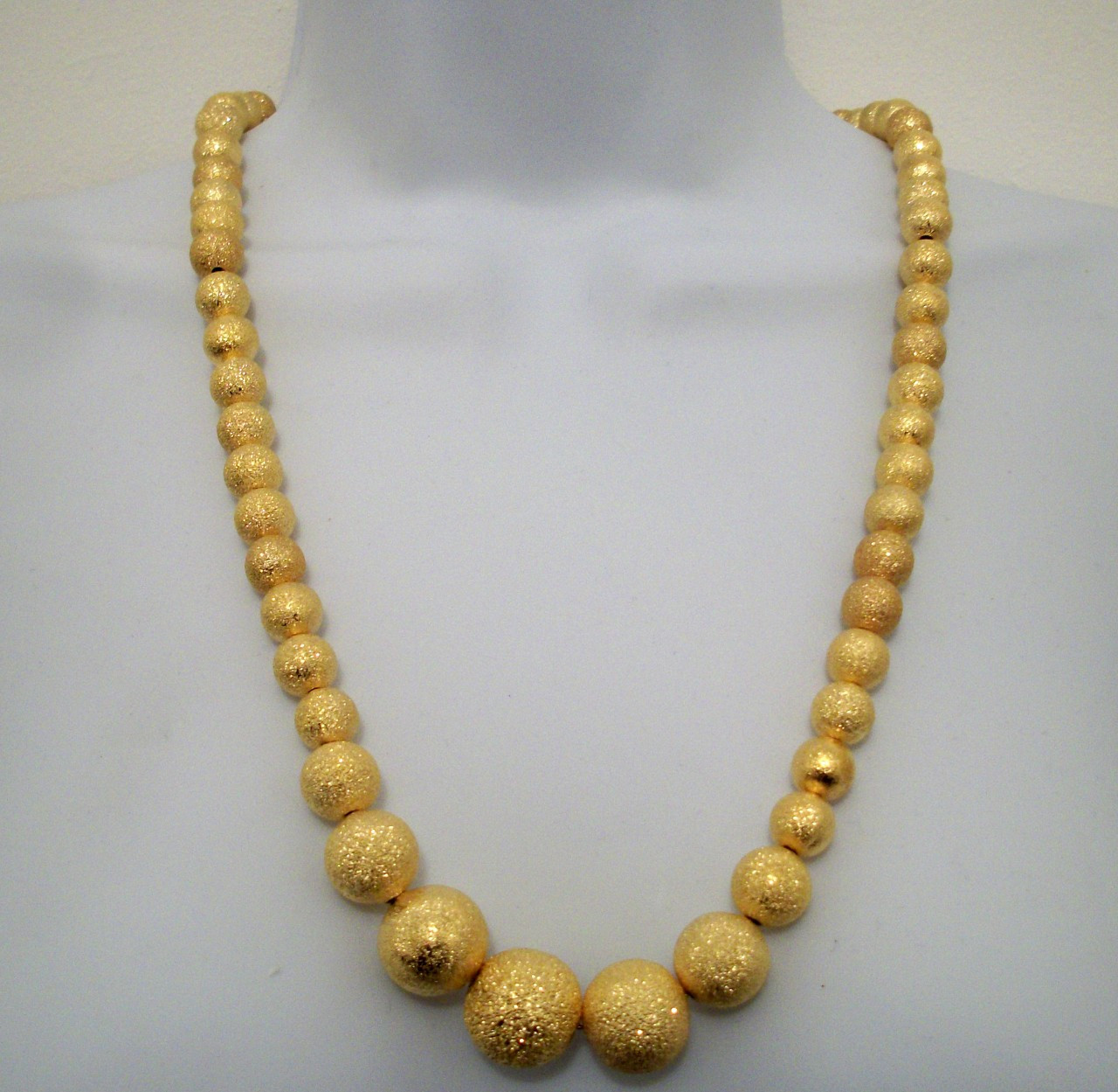Antique Finish Gold Plated Ball Chain Mala Necklace Earring Set Gift | eBay