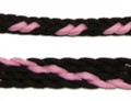 Braided Rein (Black and Pink)