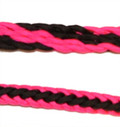 Braided Rein (Black Magic, Flamingo Pink)