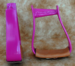 Straight Time Stirrups Cow Horse Powder Coat with Leather Tread
