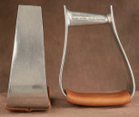 Straight Time Stirrups Roper/Trail Burnished with Leather Tread