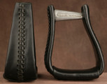 Straight Time Stirrups Roper/Trail Leather Lace Stirrup Black Leather