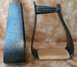 Straight Time Stirrups Packer/Over-Size Stirrup Powder Coated with Leather Tread
