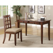 Transitional 2 Piece Wooden Desk Set, Brown