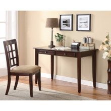 2 Piece Solid Wooden Desk Set, Brown