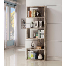 Distressed Wooden Open Bookcase, Brown