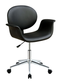 Metal & Wooden Office Arm Chair, Black