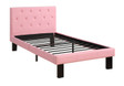 Faux Leather Upholstered Twin size Bed With tufted Headboard, Pink
