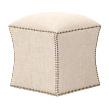 Fully Upholstered Ottoman, Bisque Cream